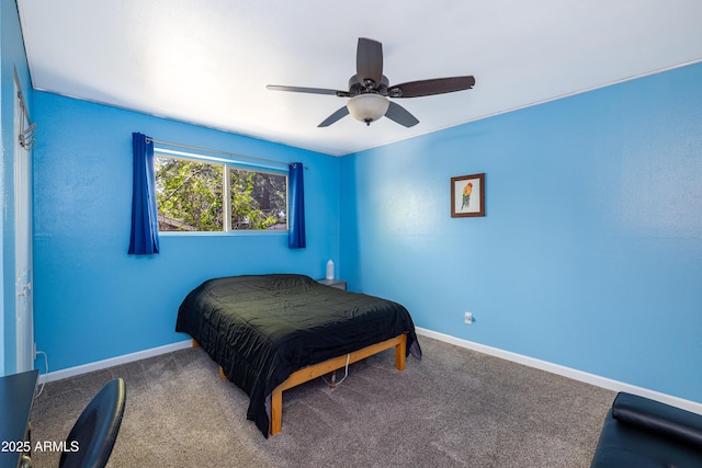 3465 N Jamison Blvd Unit 05, Flagstaff, AZ 86004 - carpeted bedroom featuring baseboards and a ceiling fan
