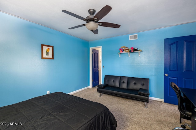 3465 N Jamison Blvd Unit 05, Flagstaff, AZ 86004 - carpeted bedroom with baseboards and a ceiling fan