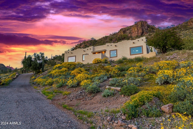 view of pueblo revival-style home