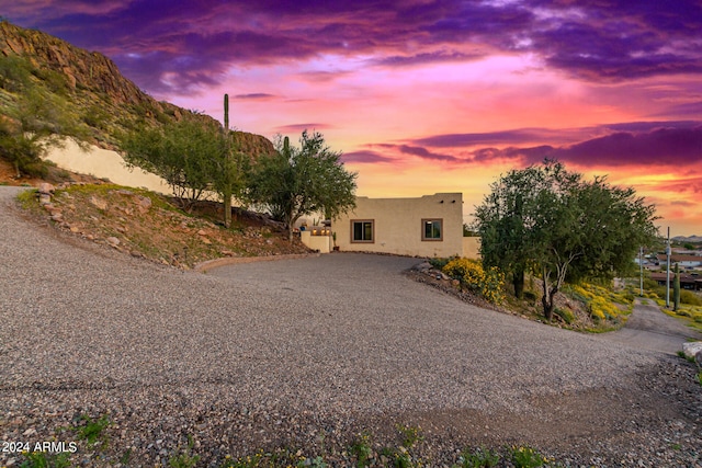 pueblo-style house with a mountain view