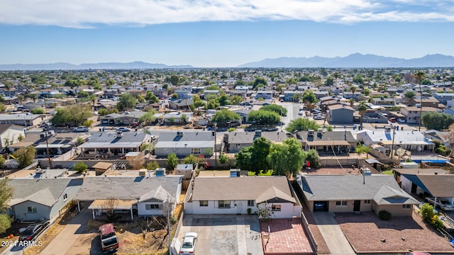 aerial view with a mountain view