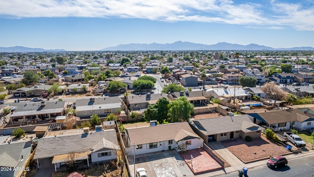 drone / aerial view with a mountain view