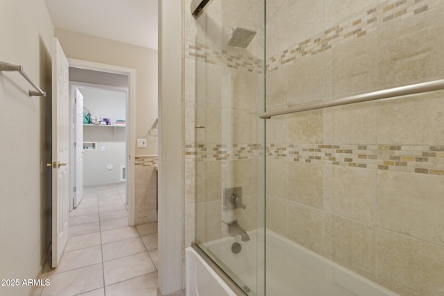 4718 E Woburn Ln, Cave Creek, AZ 85331 - bathroom featuring bath / shower combo with glass door and tile patterned floors