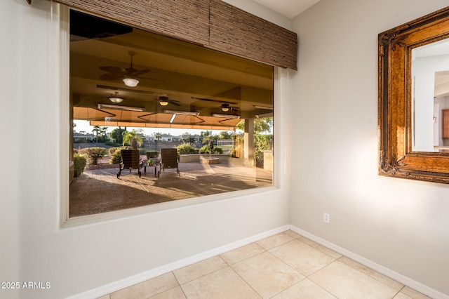 interior space featuring light tile patterned floors