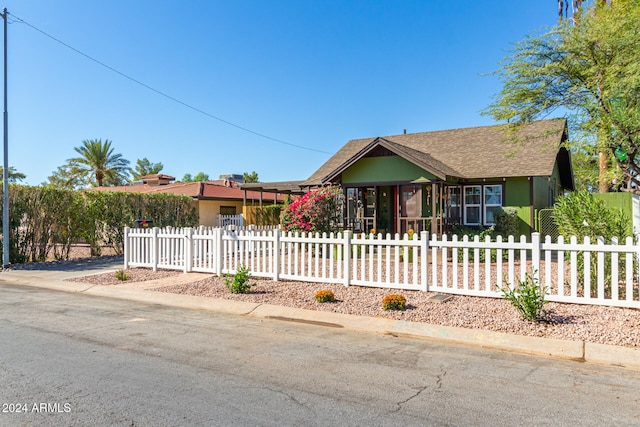 view of single story home