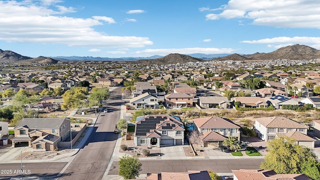 aerial view featuring a mountain view