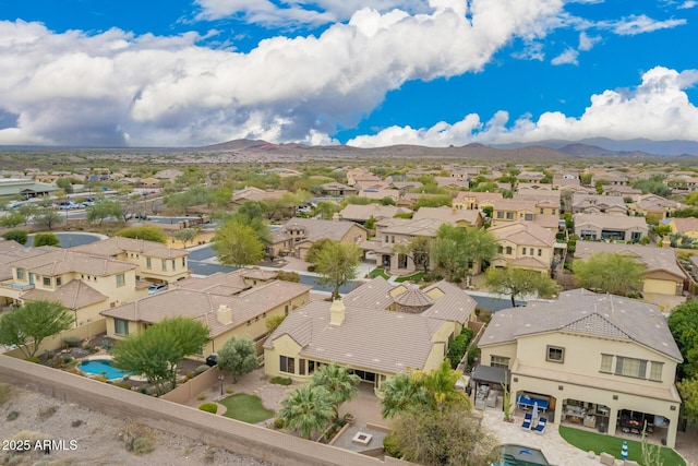 aerial view featuring a mountain view