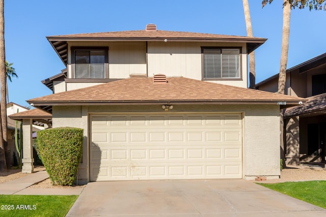 view of front of home with a garage