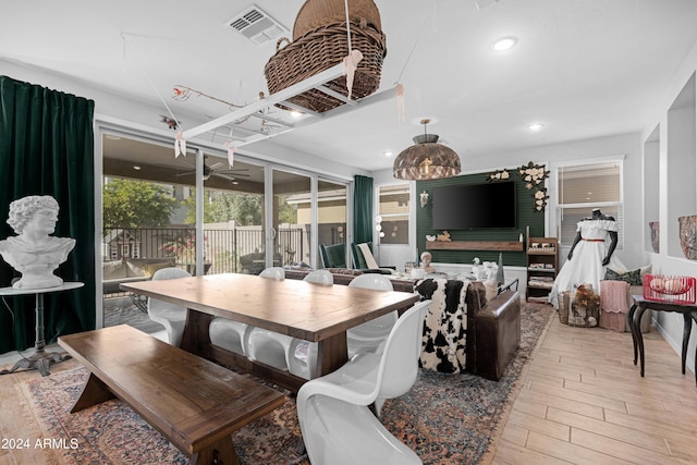 dining room featuring light wood-type flooring