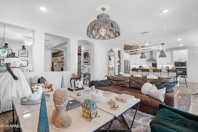 living room featuring hardwood / wood-style flooring