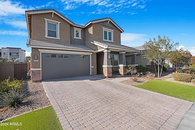 view of front of house with a garage