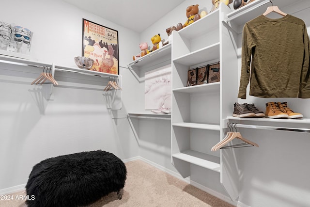 spacious closet with carpet floors