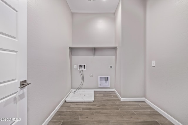 17118 N 50th Way, Scottsdale, AZ 85254 - washroom featuring hookup for an electric dryer, hookup for a gas dryer, wood finished floors, and hookup for a washing machine