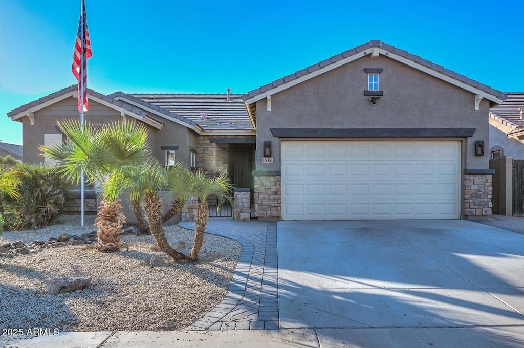 view of front of house with a garage