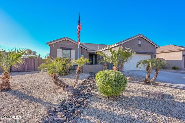 single story home featuring a garage