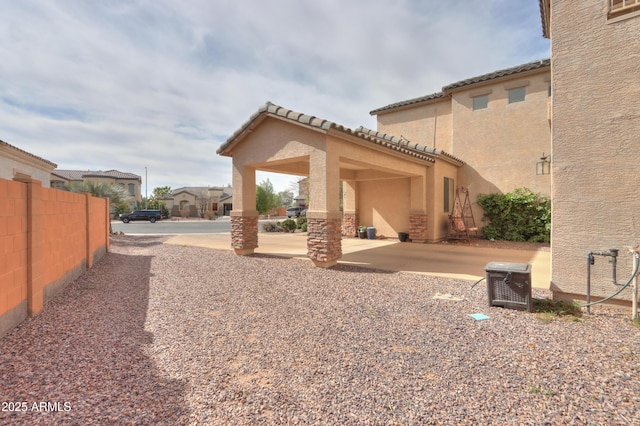 view of yard with a patio area and fence