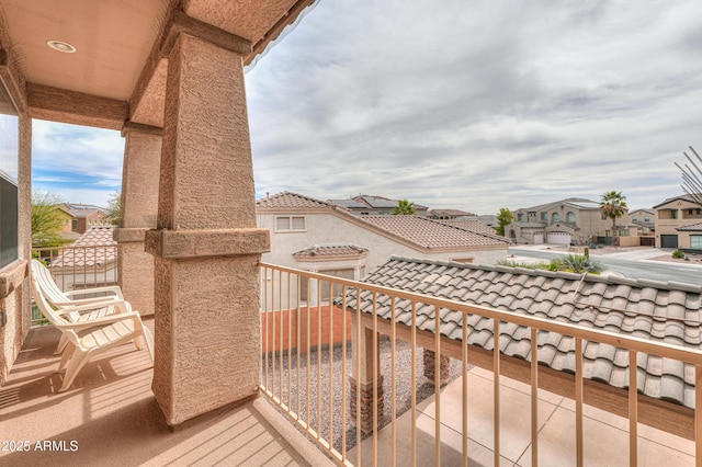 balcony featuring a residential view