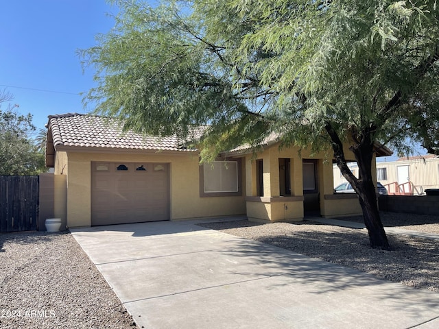 view of front of home featuring a garage