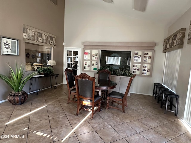 view of tiled dining room