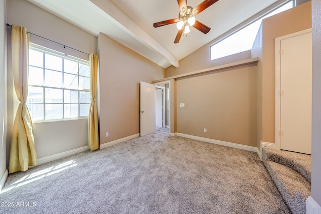 2301 E University Dr Unit 210, Mesa, AZ 85213 - unfurnished bedroom featuring vaulted ceiling, carpet floors, and a ceiling fan