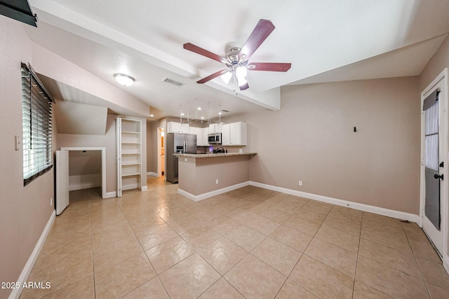 2301 E University Dr Unit 210, Mesa, AZ 85213 - unfurnished living room featuring light tile patterned floors and a ceiling fan