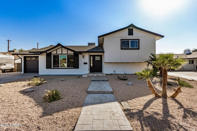 view of front of property featuring a garage