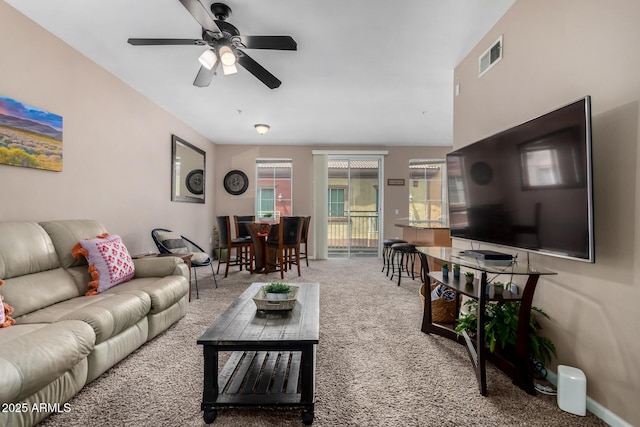 1920 E Bell Rd Unit 1189, Phoenix, AZ 85022 - carpeted living area with ceiling fan