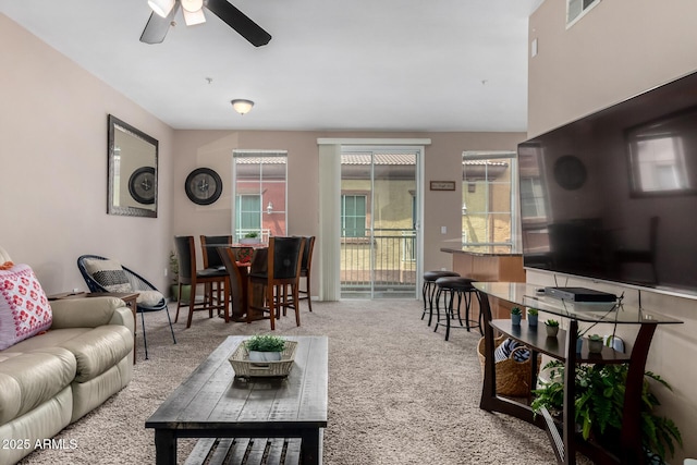 1920 E Bell Rd Unit 1189, Phoenix, AZ 85022 - living room featuring ceiling fan and carpet flooring