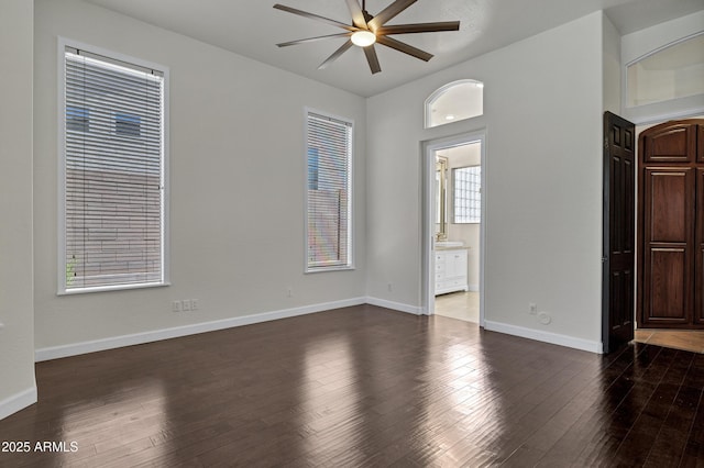 10310 N 135th Way, Scottsdale, AZ 85259 - empty room featuring ceiling fan and dark wood finished floors