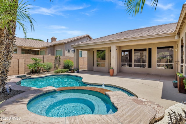 10310 N 135th Way, Scottsdale, AZ 85259 - view of swimming pool featuring a patio and a pool with connected hot tub