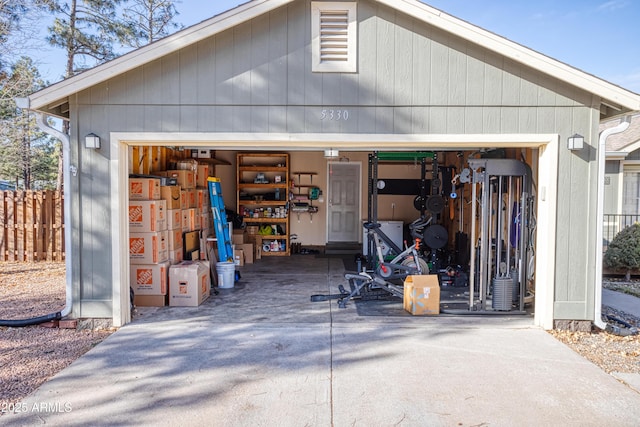 view of garage