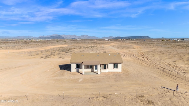 drone / aerial view with a mountain view