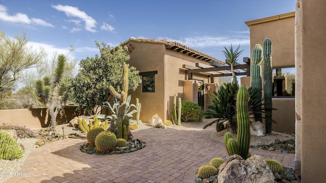 11457 E Salero Dr, Scottsdale, AZ 85262 - view of patio featuring a pergola and fence