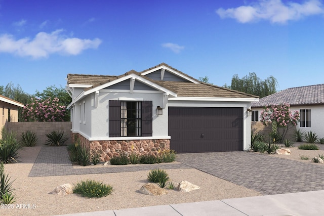 view of front facade featuring a garage