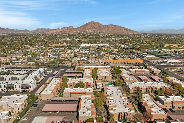 bird's eye view featuring a mountain view