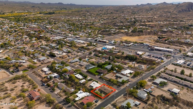 bird's eye view featuring a mountain view