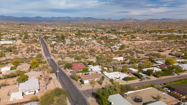 bird's eye view with a mountain view