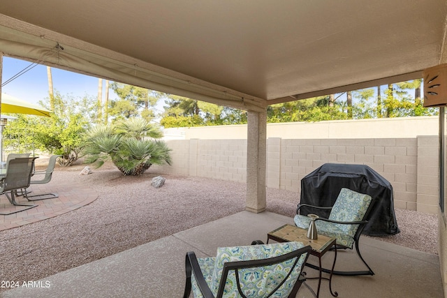 view of patio / terrace featuring grilling area