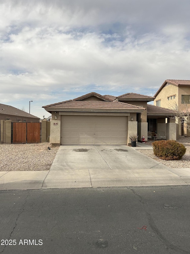 view of front of property featuring a garage