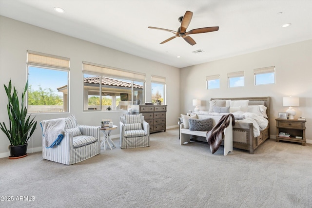 8396 E Granite Pass Rd, Scottsdale, AZ 85266 - carpeted bedroom featuring recessed lighting, a ceiling fan, and baseboards