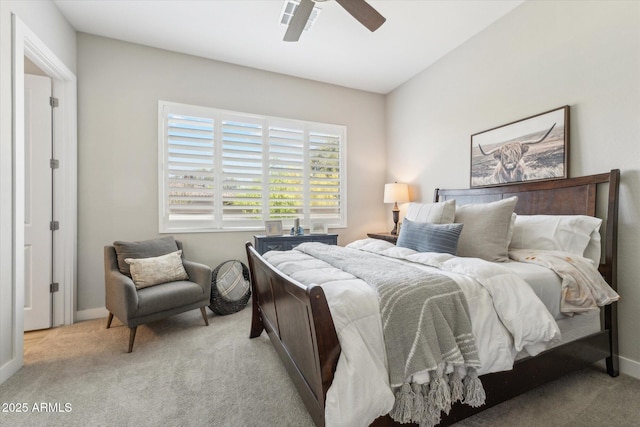 8396 E Granite Pass Rd, Scottsdale, AZ 85266 - bedroom featuring light colored carpet, ceiling fan, and baseboards