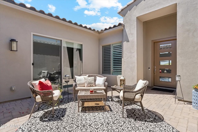 8396 E Granite Pass Rd, Scottsdale, AZ 85266 - view of patio / terrace with an outdoor living space
