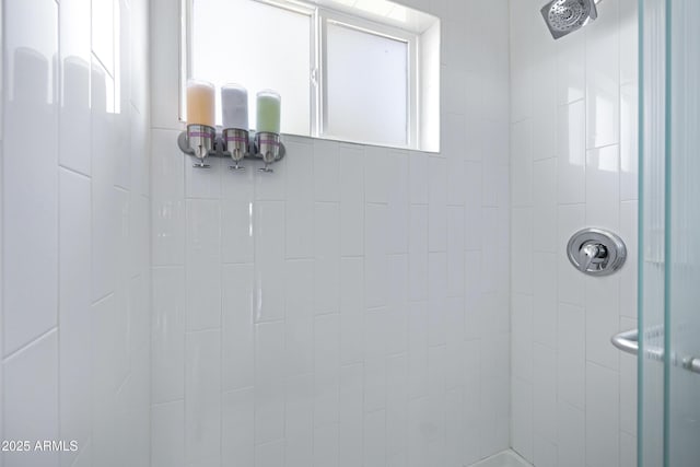 bathroom featuring a shower stall