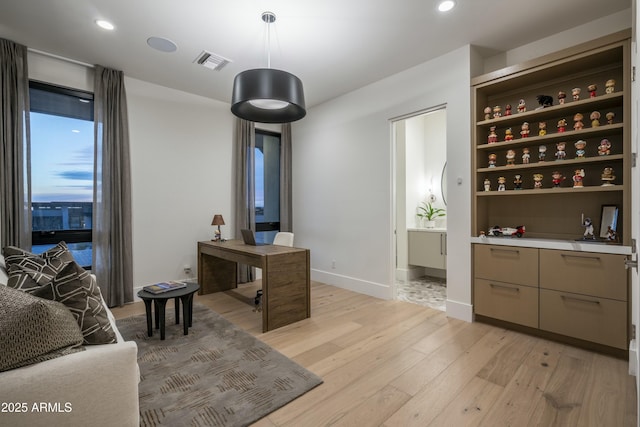 interior space with light wood-type flooring