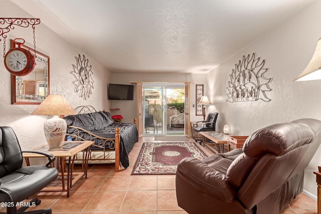 view of tiled living room