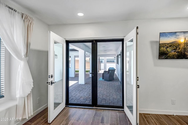 35005 N Central Ave, Phoenix, AZ 85086 - entryway featuring french doors, wood finished floors, and baseboards