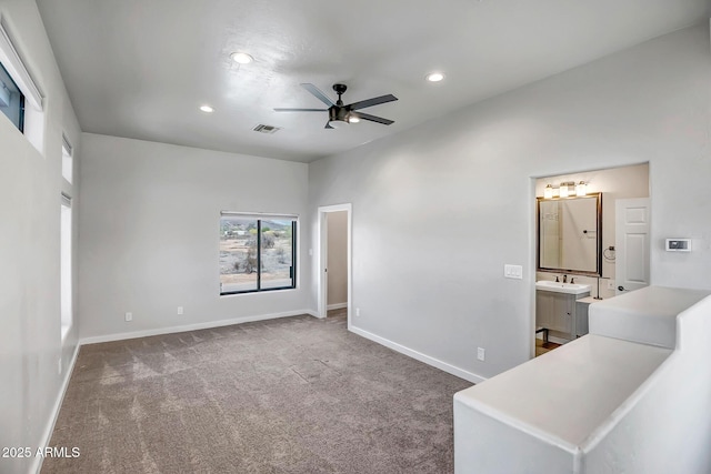 35005 N Central Ave, Phoenix, AZ 85086 - unfurnished bedroom featuring carpet, recessed lighting, baseboards, ensuite bathroom, and a ceiling fan