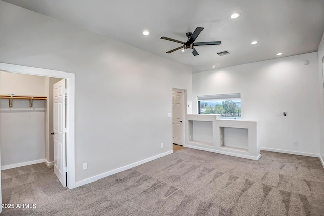 35005 N Central Ave, Phoenix, AZ 85086 - unfurnished living room featuring ceiling fan, recessed lighting, carpet, and baseboards