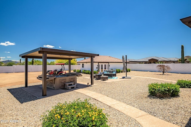35005 N Central Ave, Phoenix, AZ 85086 - view of patio featuring outdoor lounge area, a fenced backyard, and a gazebo