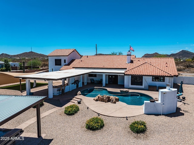 35005 N Central Ave, Phoenix, AZ 85086 - view of pool with a patio, a mountain view, and fence